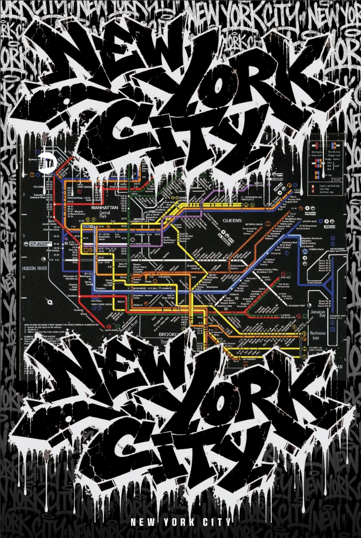 DRAMA MAPS NYC subway artwork